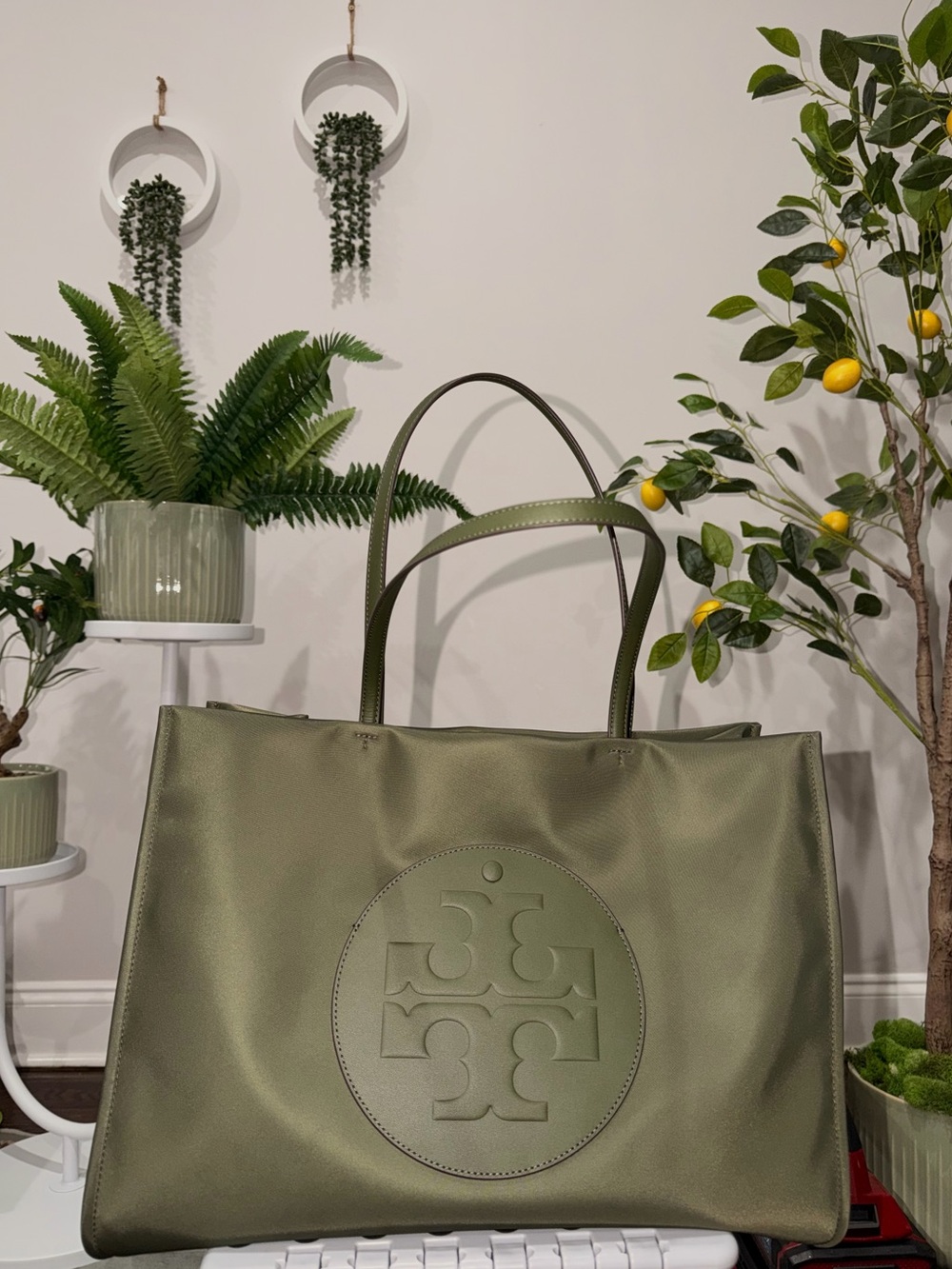Tory Burch The Ella Tote Bag Olive Green